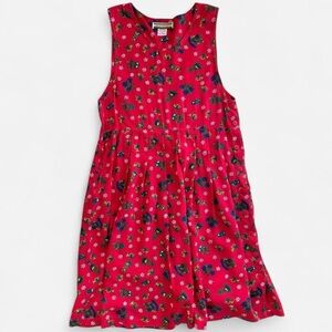 Vintage Bryn Connelly Petite Red Teddy Bear Christmas Print Jumper Dress Small
